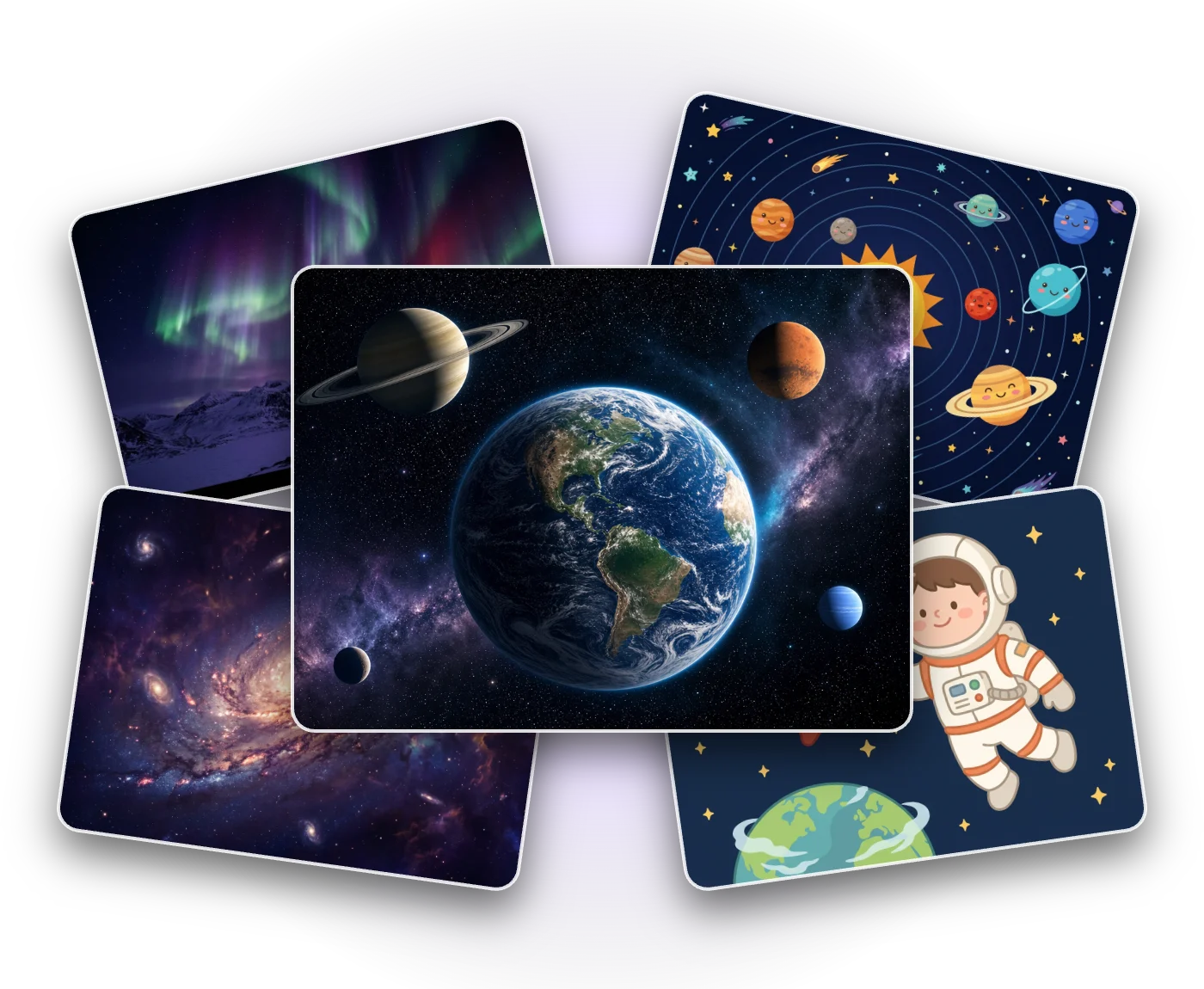 Capas da coleção Guia de Astronomia do Aurora Planetário